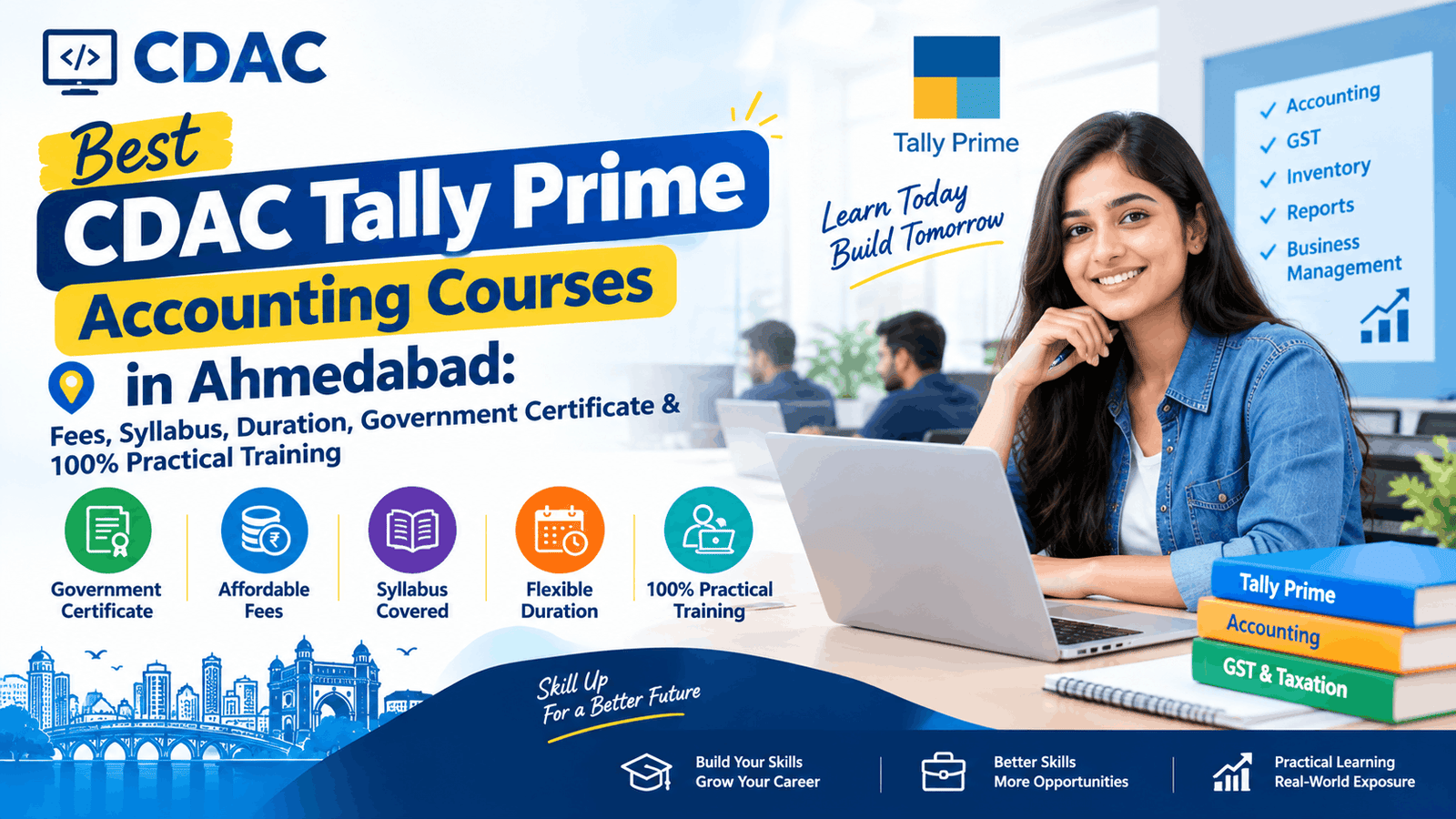 Best CDAC Tally Prime Accounting Courses in Ahmedabad: Fees, Syllabus, Duration, Government Certificate & 100% Practical Training