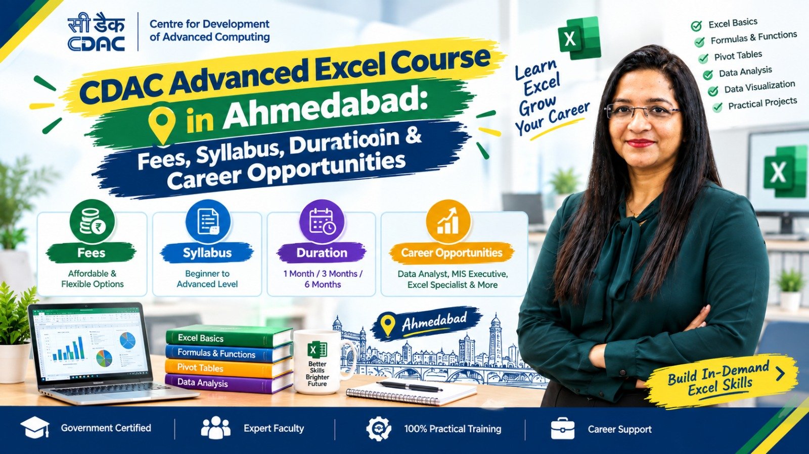 CDAC Advanced Excel Course in Ahmedabad, Fees, Syllabus, Duration & Career Opportunities