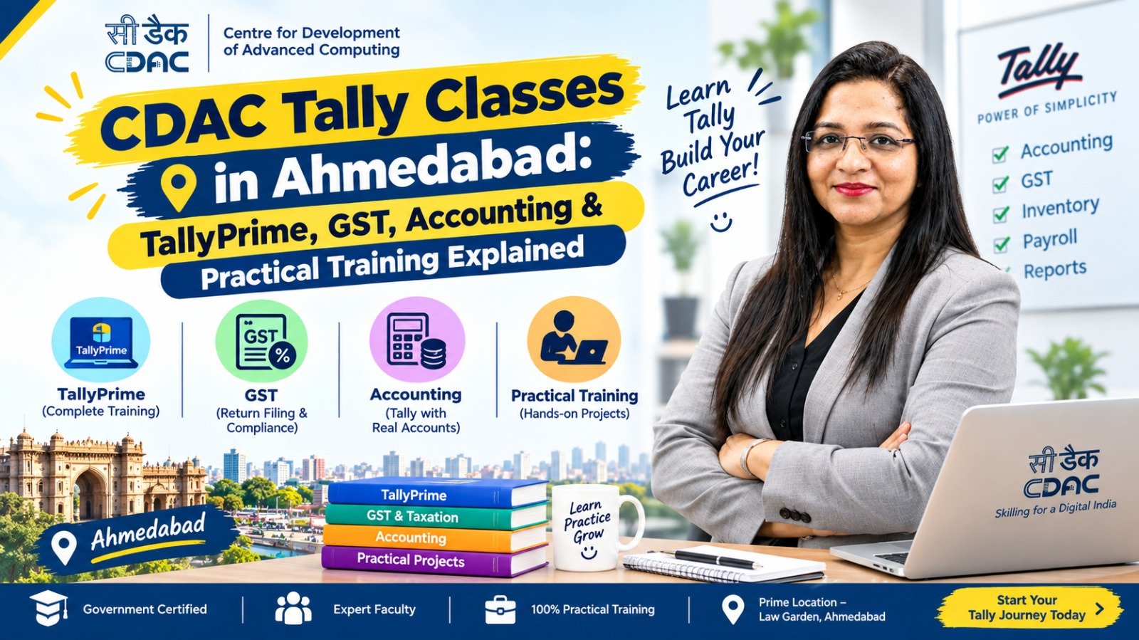 CDAC Tally Classes in Ahmedabad: TallyPrime, GST, Accounting & Practical Training Explained